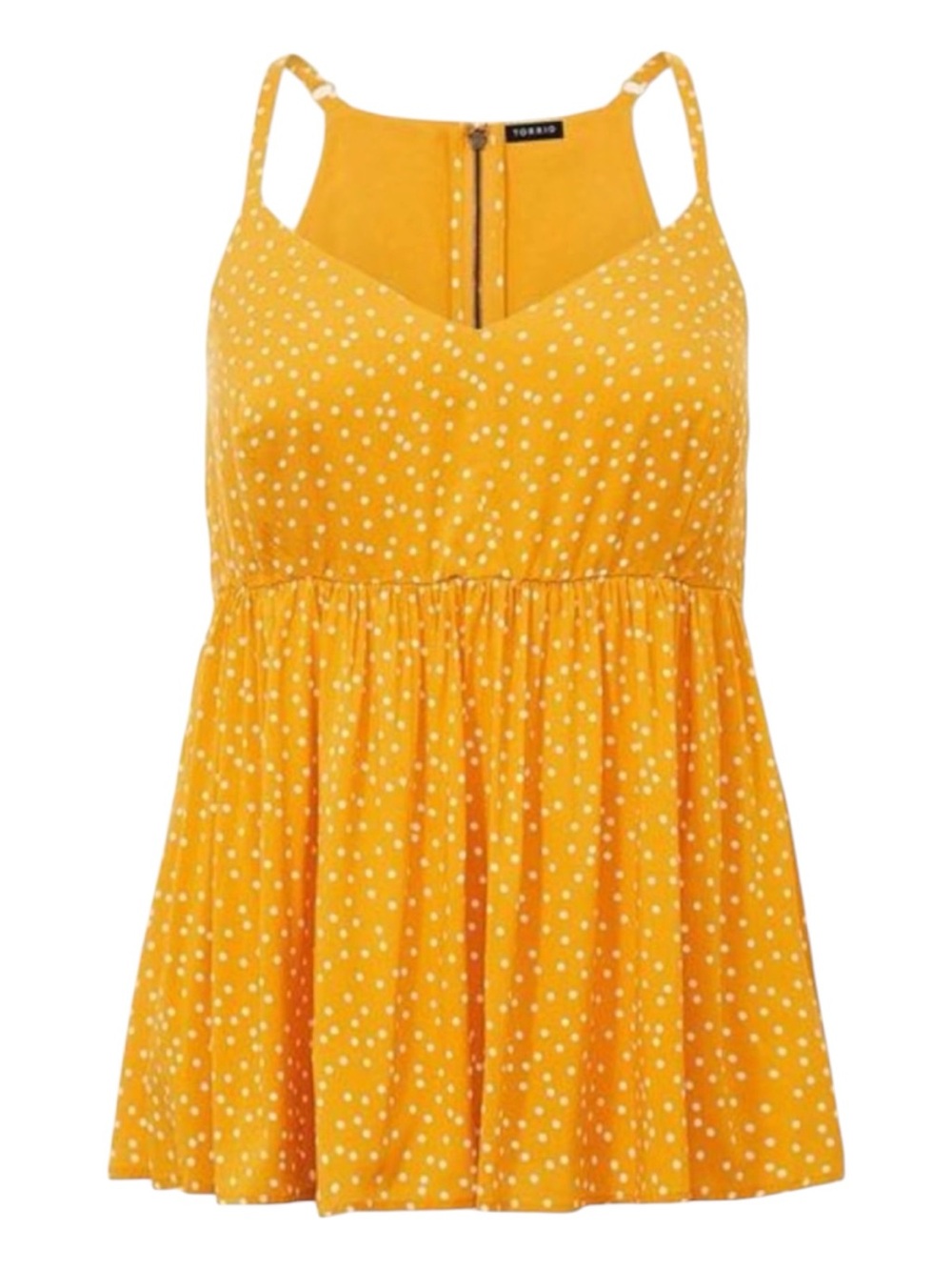 torrid Mustard Yellow Polka Dot Peplum Camisole